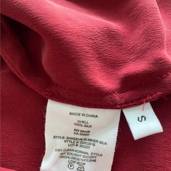 Theory Red Silk Blouse (Small) - Picture 4 of 5